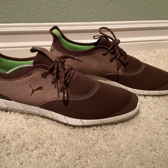 Mens Puma Ignite PWRADAPT Caged Crafted Golf Shoes Brown / Tan Size 12 - Picture 1 of 5